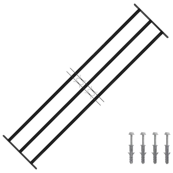 vidaXL Raam Rooster Zwart 174 x 45 cm Gepoedercoat staal, Doe-het-zelf en Bouw, Raamkozijnen en Schuifdeuren, Nieuw, Verzenden