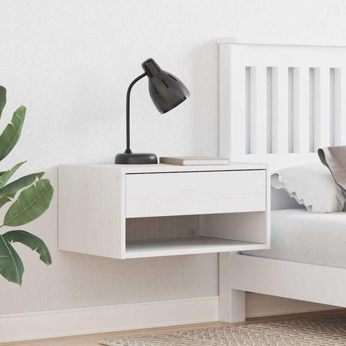 vidaXL Nachtkastje met lade Wit 50 x 32,5 x 24 cm Massief, Huis en Inrichting, Slaapkamer | Nachtkastjes, Nieuw, Verzenden