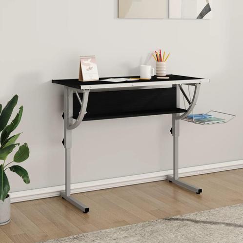 vidaXL Tekentafel 110x53x(58-87) cm bewerkt hout en staal, Huis en Inrichting, Bureaus, Nieuw, Verzenden