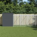 vidaXL Hondenhok met ren 214x1273x181 cm staal antraciet, Dieren en Toebehoren, Verzenden, Nieuw