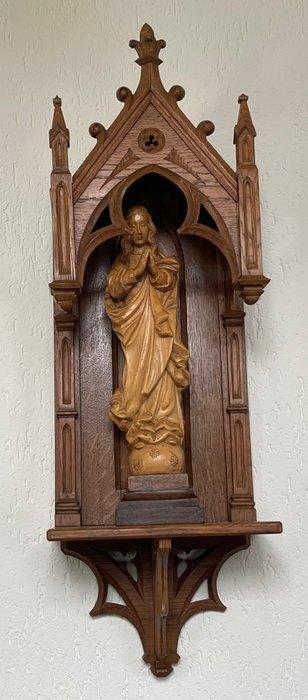 Kabinet - Eik, Lindehout - Gotisch kabinet & Madonna, Antiek en Kunst, Kunst | Niet-Westerse kunst