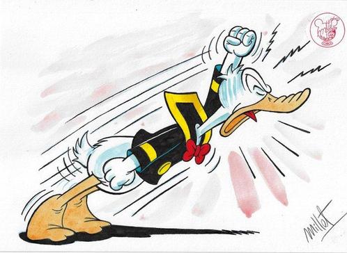 Millet - 1 Original colour drawing - Donald Duck - Vintage, Livres, BD