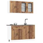 vidaXL 4-delige Keukenkastenset Porto bewerkt hout oud, Verzenden, Nieuw