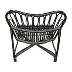 Rotan loungestoel hout riet zwart 800x800x880 mm, Ophalen of Verzenden, Nieuw in verpakking