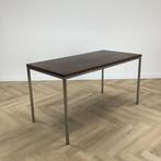 kantinetafel 150x70 cm,  Bruin blad - chroom, Gebruikt, Bureau