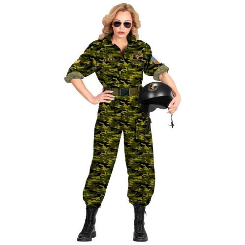 Piloot Kostuum Groen Dames, Kleding | Dames, Carnavalskleding en Feestkleding, Nieuw, Verzenden