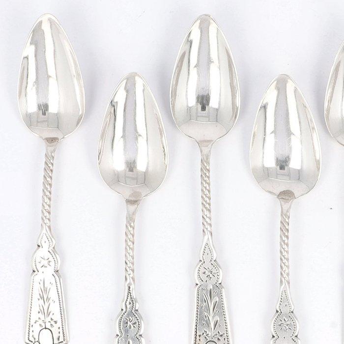 P. van Heumen - Theelepel - Koffielepel (6) - .833 zilver, Antiek en Kunst, Antiek | Zilver en Goud