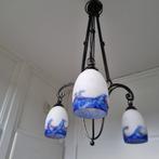 LELF - Lustre - pâte de verre. fer forgé, Antiek en Kunst