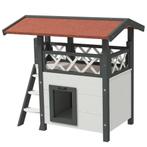 Kattenhuis - Luxe ontwerp – Balkon - Wit, Dieren en Toebehoren, Katten-accessoires, Ophalen of Verzenden, Nieuw