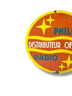 Philips Radio - Plaque émaillée - Émail, Antiek en Kunst