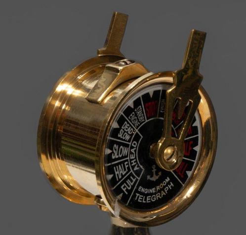 Sextant - Hout, Messing - Maschinen-Telegraph, Antiek en Kunst, Kunst | Designobjecten