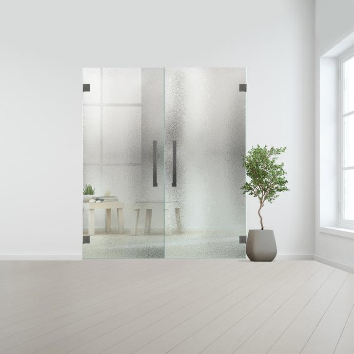 Glazen dubbele binnendeur zonder kozijn RVS beslag-Crepi geh, Doe-het-zelf en Bouw, Glas en Ramen, Nieuw, Verzenden