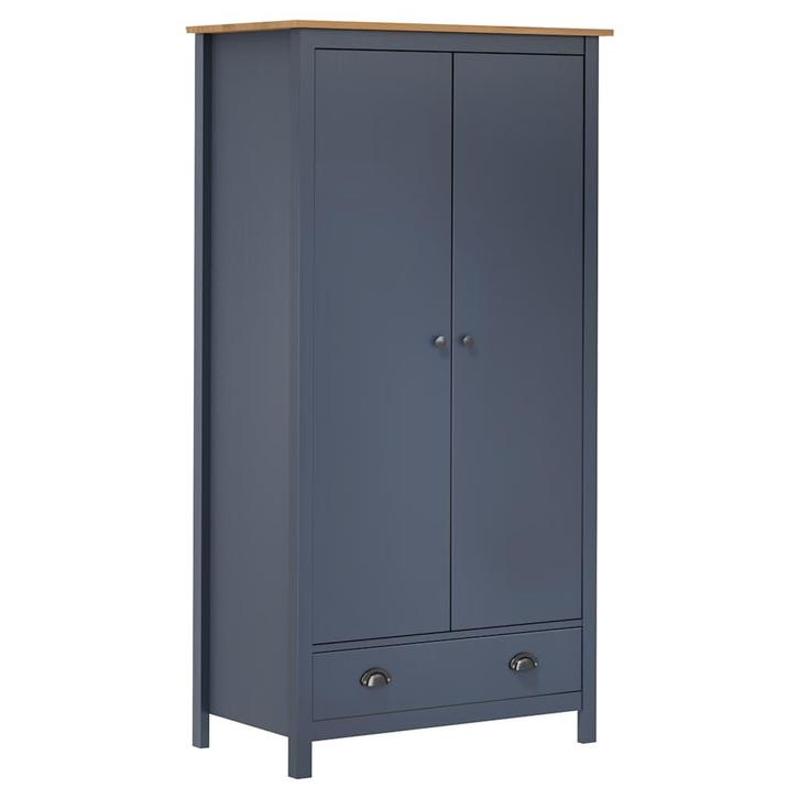 vidaXL Kledingkast Hill 2 deuren 89x50x170 cm massief, Huis en Inrichting, Kasten | Kleerkasten, Nieuw, Verzenden