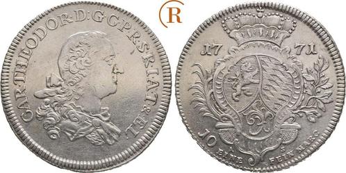 Taler, daalder Mannheim 1771 As Pfalz Kurfuerstentum: Kar..., Timbres & Monnaies, Monnaies | Europe | Monnaies non-euro, Envoi