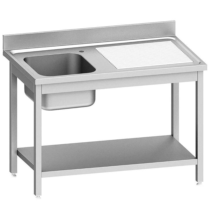 Spoeltafel | ECO | RVS | 1 Spoelbak (Links) + Afdruipvlak |, Zakelijke goederen, Horeca | Keukenapparatuur, Nieuw in verpakking