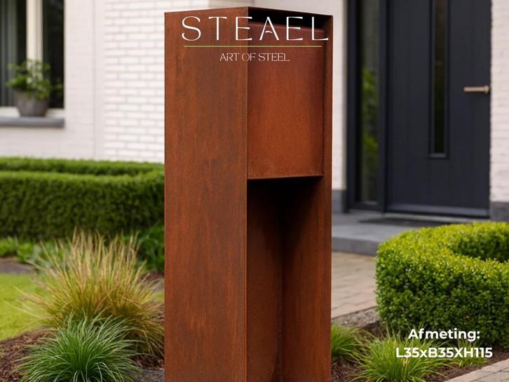 Cortenstaal brievenbussen - diverse modellen - STEAEL, Tuin en Terras, Brievenbussen, Nieuw, Staal, Staande brievenbus, Verzenden