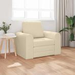 vidaXL vloerbedbank 2-in-1 Crème 98x71x83 cm Stof, Huis en Inrichting, Verzenden, Nieuw