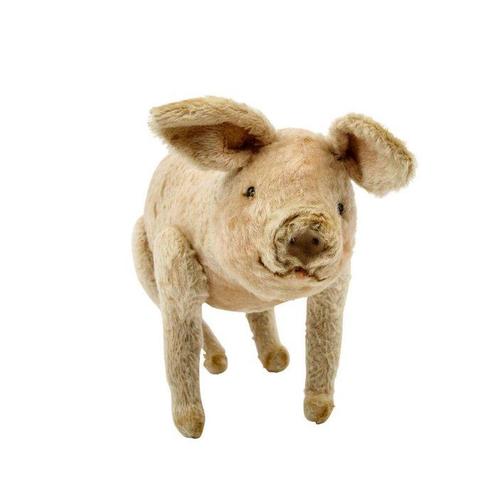 Steiff: varkentje 1913-1918, EAN 5328,1 - Figuur - mohair, Antiek en Kunst, Antiek | Speelgoed