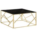 vidaXL Table basse doré acier inoxydable et verre trempé, Maison & Meubles, Tables | Tables de salon, Neuf, Verzenden