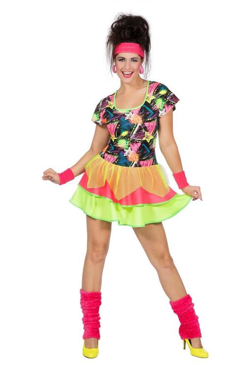 Jaren 80 Jurkje Neon, Kleding | Dames, Carnavalskleding en Feestkleding, Nieuw, Verzenden