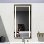 LED spiegel rechthoek met gouden frame - 600x1000mm, Huis en Inrichting, Woonaccessoires | Spiegels, Nieuw, Verzenden