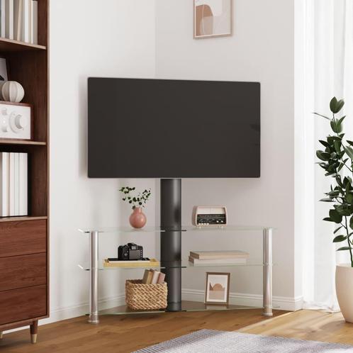 vidaXL Tv-standaard hoek 3-laags voor 32-70 inch zwart en, Huis en Inrichting, Kasten |Televisiemeubels, Nieuw, Verzenden