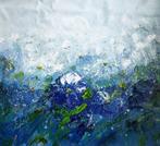 Hestela Charbonnier - Bleues fleurs, Antiquités & Art, Art | Peinture | Moderne
