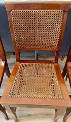 Eetkamerstoel - Hout en stro uit Wenen - Twee vintage