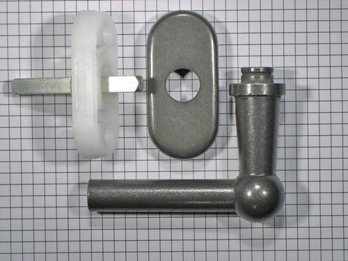 Raamkruk L, draai kiep, ijzer blank, Doe-het-zelf en Bouw, Hang- en Sluitwerk, Klink of Kruk, Nieuw, Overige materialen