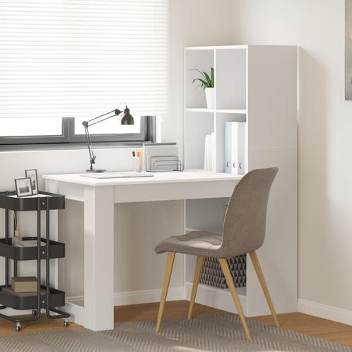 vidaXL Bureau Wit 122 x 67 x 145 cm Samengesteld hout en, Huis en Inrichting, Bureaus, Nieuw, Verzenden