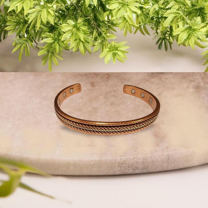 Koperen gezondheids-klemarmband met 6 magneten, Sport en Fitness, Gezondheidsproducten en Wellness, Ophalen of Verzenden