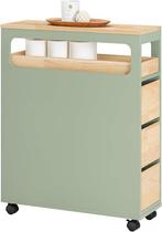 2dekans | SoBuy Kastje - BZR54-GR - MDF & Rubberhout - Max., Huis en Inrichting, Tafels | Bijzettafels, Ophalen of Verzenden, Nieuw