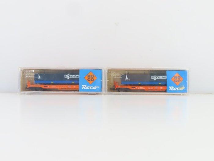 Roco N - 25154 - Modeltrein goederenwagon (3) - 2x 4-assige, Hobby en Vrije tijd, Modeltreinen | N-Spoor