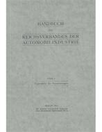 HANDBUCH DES REICHSVERBANDES DER AUTOMOBILINDUSTRIE TEIL 1,, Nieuw
