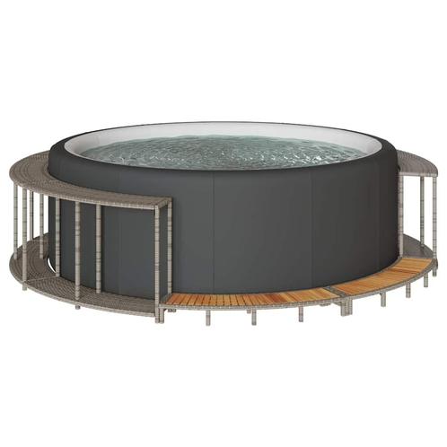 vidaXL Hottub ombouw opbergruimte en houten opstapje poly, Tuin en Terras, Zwembaden, Nieuw, Verzenden