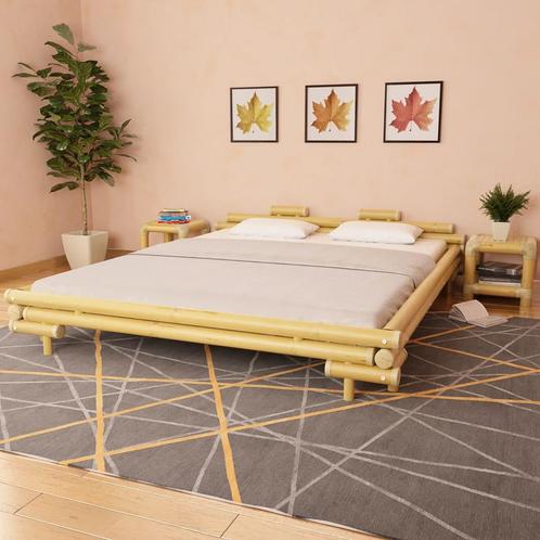 vidaXL Cadre de lit Bambou 180 x 200 cm, Maison & Meubles, Chambre à coucher | Lits, Neuf, Envoi