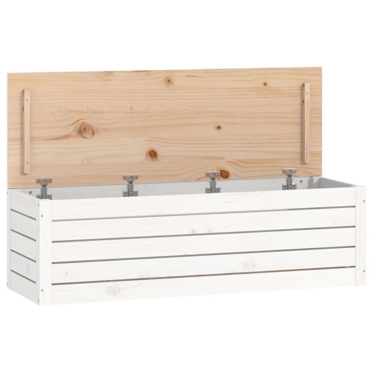 Opbergbox Wit Grenen 109cm | Retour Deal | -60%, Huis en Inrichting, Woonaccessoires | Kisten, Minder dan 50 cm, Nieuw, Grenenhout
