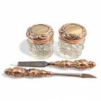 Antique 9ct gold Art Nouveau dressing table set with vanity