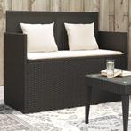 vidaXL Tuinbank met kussens poly rattan zwart, Tuin en Terras, Verzenden, Nieuw