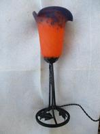 Schneider - Lampe - Art Déco. Fer Forgé. Tulipe signée Le, Antiquités & Art