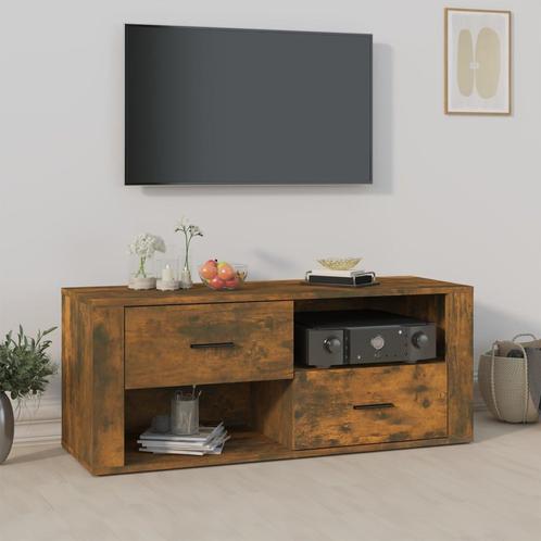 vidaXL Tv-meubel 100x35x40 cm bewerkt hout gerookt, Maison & Meubles, Armoires | Mobilier de télévision, Envoi