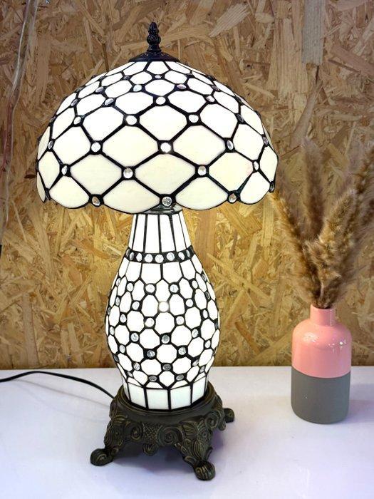 Tafellamp - Elegante amberkleurige parel met 2 lichtbronnen, Antiquités & Art, Curiosités & Brocante