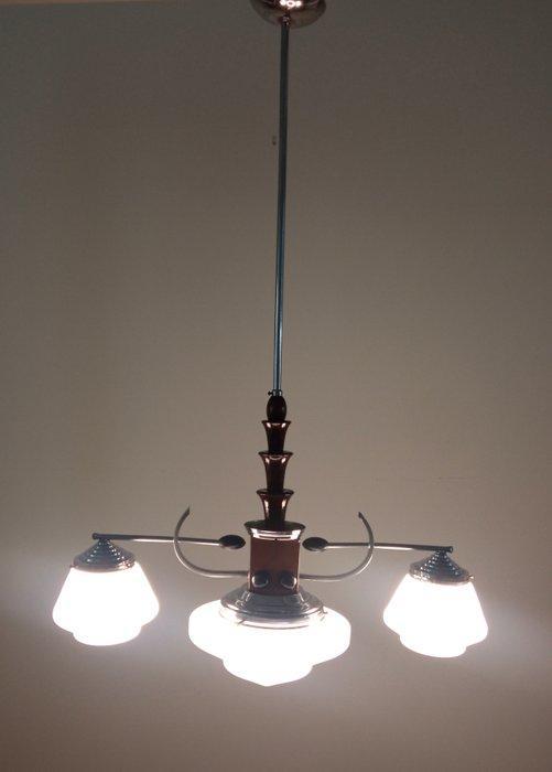 Plafondlamp - Staal - Lampenkroon Art Decò, Antiek en Kunst, Curiosa en Brocante