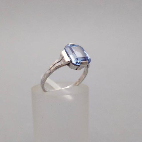 Zilver, Art Deco, Blauwe spinel (Getest) - Ring, Antiek en Kunst, Kunst | Designobjecten