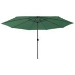 vidaXL Parasol met LED-verlichting 400 cm groen, Verzenden, Nieuw