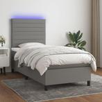 vidaXL Boxspring met matras en LED stof donkergrijs 90x200, Huis en Inrichting, Verzenden, Nieuw