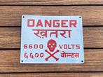 Danger 6600 volts - Plaque - Emaille