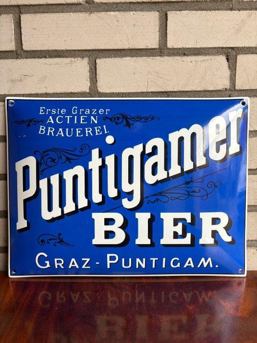 Emaille reclamebord - Emaille bord Puntigamer Bier –, Antiek en Kunst, Antiek | Wandborden en Tegels