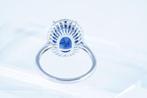 Zonder Minimumprijs - Ring Platina - 7.08ct. tw. Saffier -, Handtassen en Accessoires, Ringen, Nieuw