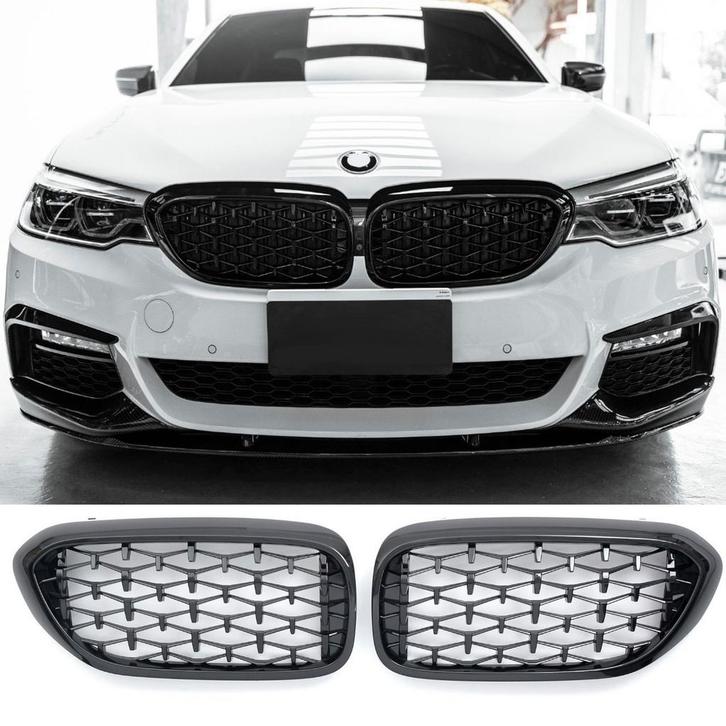 GESCHIKT VOOR BMW 5 SERIE G30 G31 GRILL DIAMOND GLOSS BLACK, Autos : Divers, Accessoires de voiture, Envoi